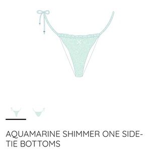 AQUAMARINE SHIMMER ONE SIDE-TIE BOTTOMS